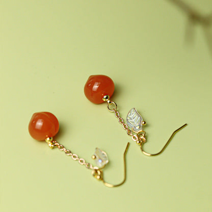 Peach Resin Earrings | Hanfu Jewelry