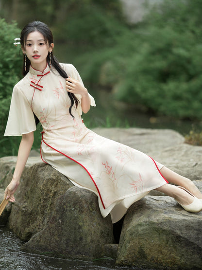 Flair Sleeve A Line Cheongsam | Yousi