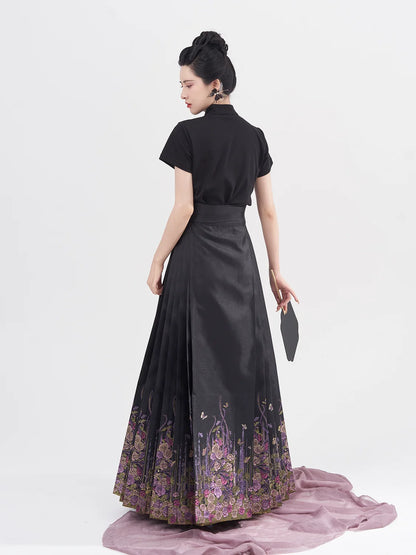 Chinese Blouse & Mamian Skirt Outfit | Huajian 花涧