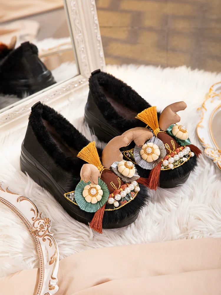 Juliette - Traditional Chinese Lion Furry Shoes