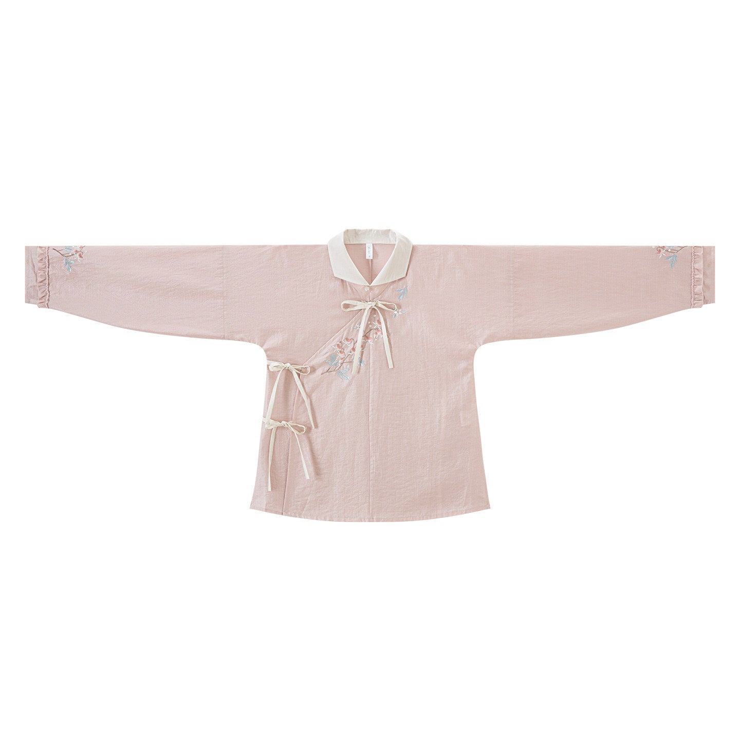 Ming Dynasty Lapel Tencel Short Shirt and Elastic Mamian Skirt - Fish Peony 鱼儿牡丹 (Preorder)