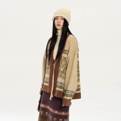 New Chinese Style Knitted Sweater Cardigan - Mushi 牧诗