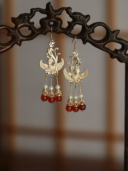Phoenix Bridal Antique Earrings | Hanfu Jewelry