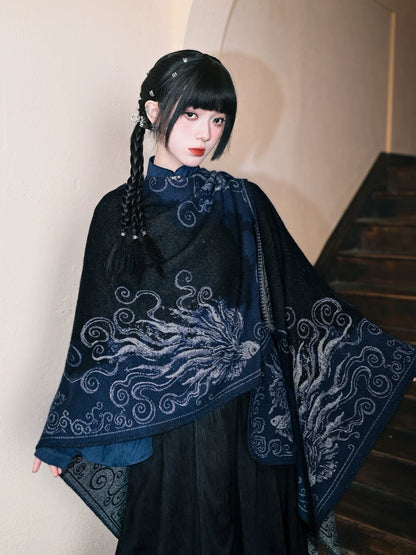 New Chinese Style Large Shawl - Floating Light and Dream 浮光鳍梦