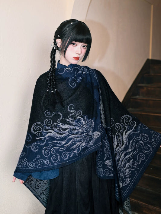 New Chinese Style Large Shawl - Floating Light and Dream 浮光鳍梦