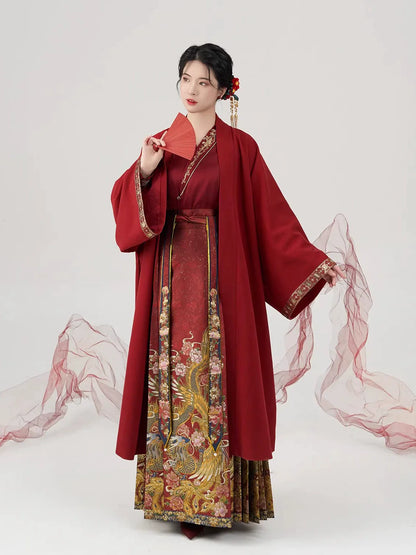 Ming Dynasty Wedding Hanfu Set & Mamian Skirt | Silk Phoenix 锦凤