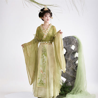 Wei Jin Dynasty Qiyao Ruqun Hanfu | Lily Blooms 郁见芳华