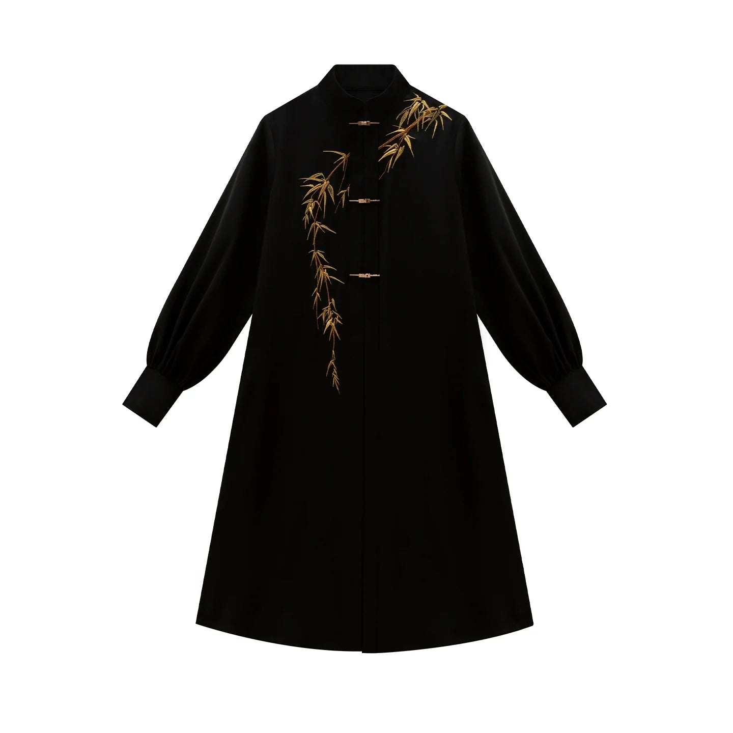 Chinese Blouse & Mamian Skirt Outfit | Golden Bamboo Ink 金墨竹