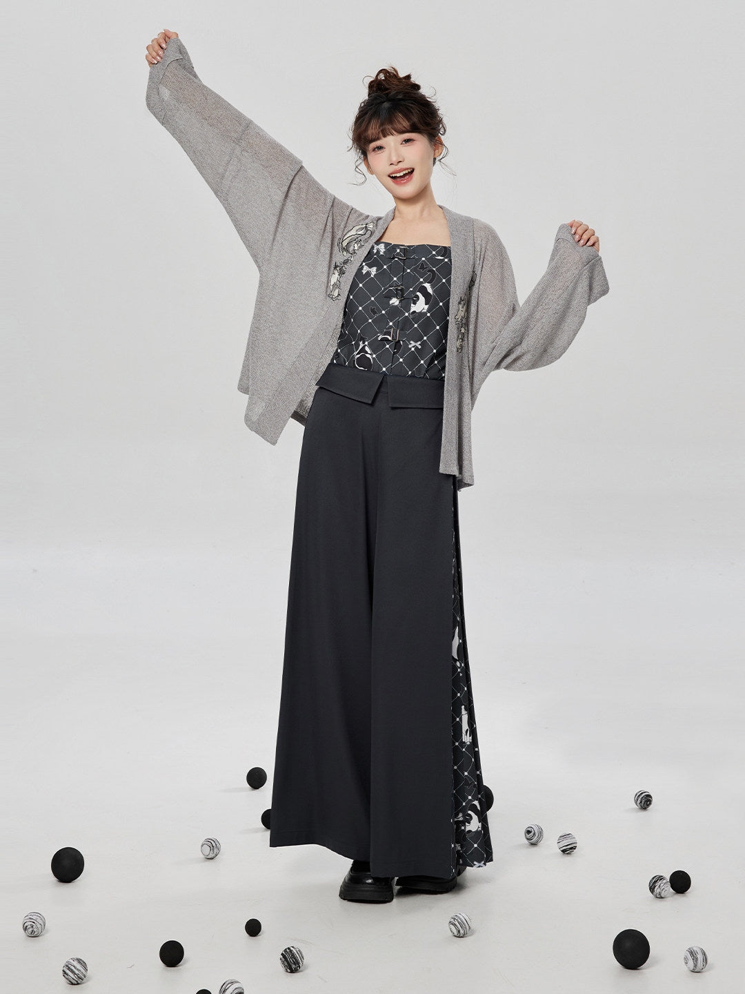 Meow Fun | Modern Song Dynasty Jacket and Pants Set