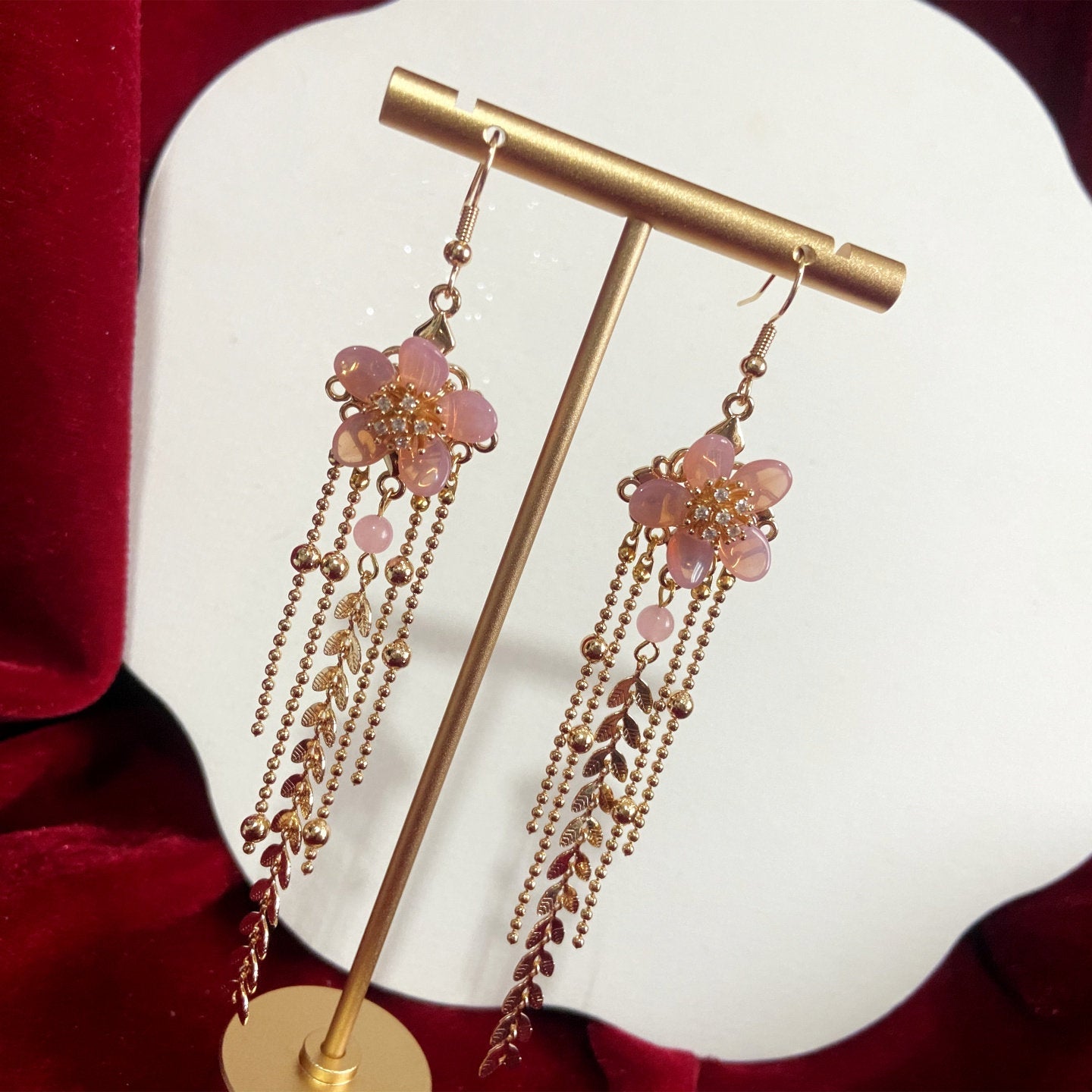 Cherry Blossom Dangling Earrings | Hanfu Jewelry