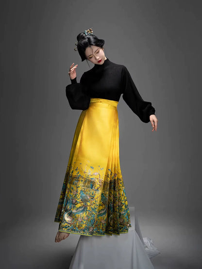 Chinese Blouse & Mamian Skirt Outfit | Kingfisher 翠鸟知还