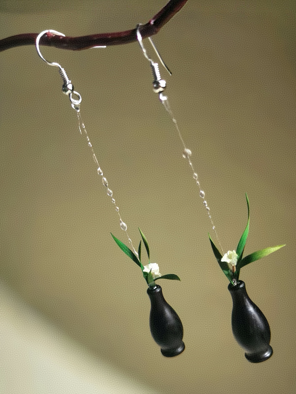 Orchid In A Vase Earrings | Hanfu Jewelry