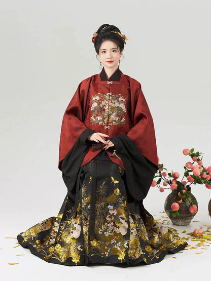 Ming Dynasty Modern Hanfu for Chinese New Year Festivals - Jade Peach Spirit 玉桃灵