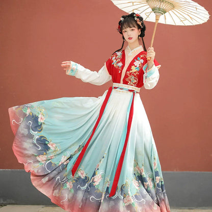 Dark Hibiscus 暗香芙蓉 - Tang Dynasty Style Beizi Qiyao Ruqun