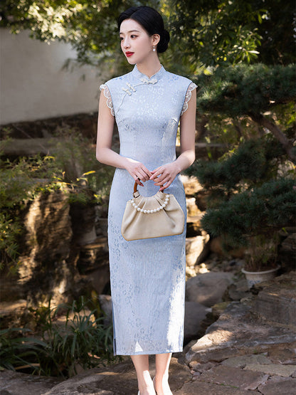 Sleeveless Floral Long Cheongsam | Theodore