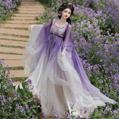 Jiu Chong Zi | Tang Dynasty Hezi Dress with Wide Sleeve Jacket