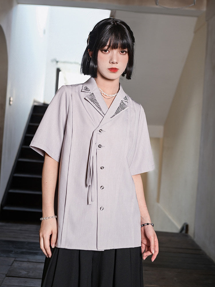 New Chinese Style Short Sleeve Embroidered Shirt - Casting Soul 铸魂
