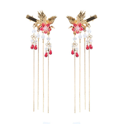 Long Tassels Hair Clip: Phoenixes