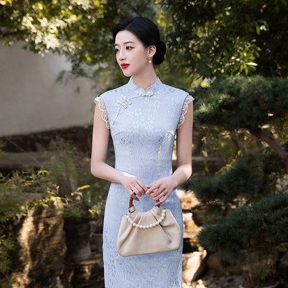 Sleeveless Floral Long Cheongsam | Theodore