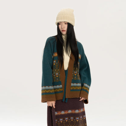 New Chinese Style Knitted Sweater Cardigan - Mushi 牧诗