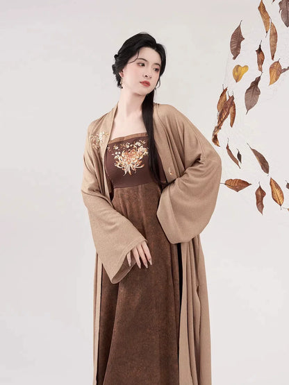 Modern Tang Dynasty Hanfu Slip Dress Set - Qiuju 秋菊 (Preorder)