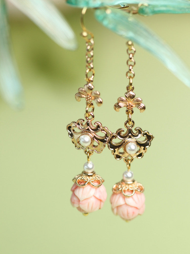 Regal Rose Earrings | Hanfu Jewelry