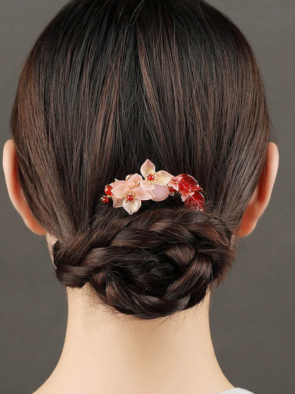 Back Hair Pin: Carmine