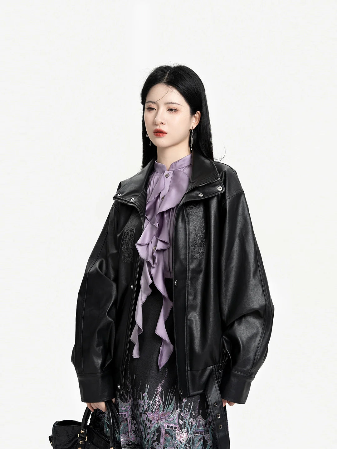 Chinese Blouse & Mini Mamian Skirt Outfit | Polar Night 极夜流光