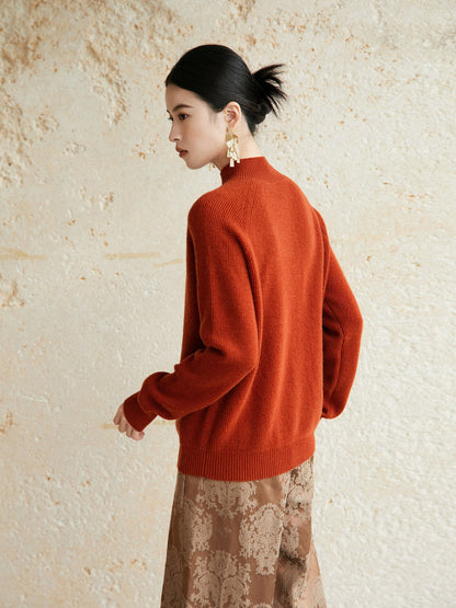 New Chinese Style Wool Knitted Sweater - Wanyu 绾玉
