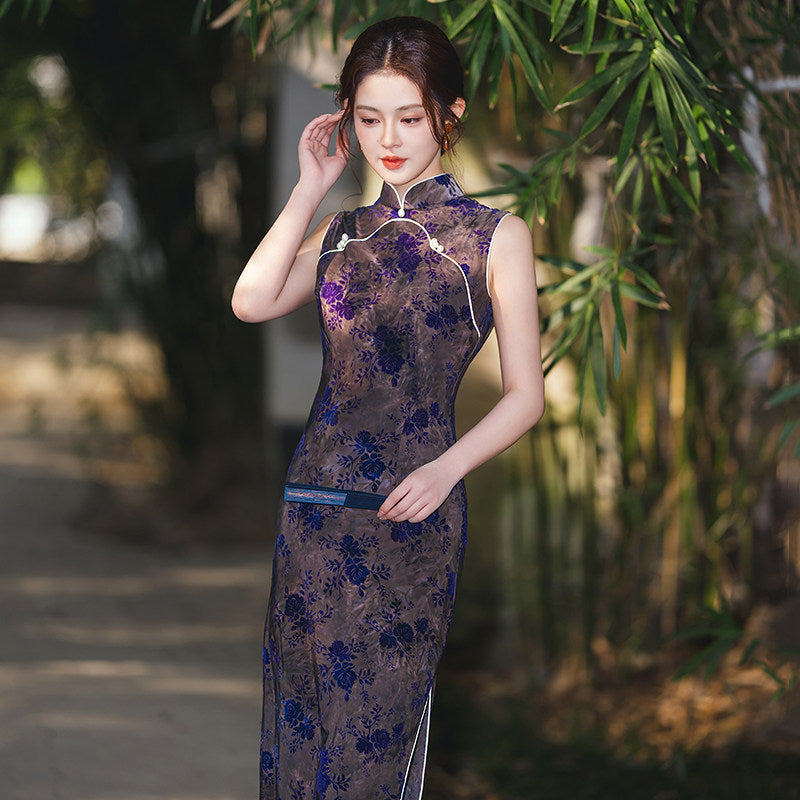 Sleeveless Floral Midi Cheongsam | Lydia