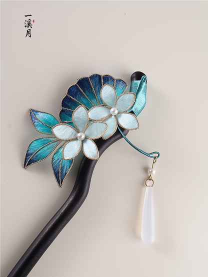 Deep Sea Floral Hair Stick | Traditional Chinese Hair Accessory