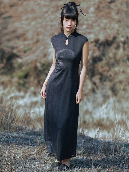 New Chinese Style Chinese Character Print Cheongsam Dress