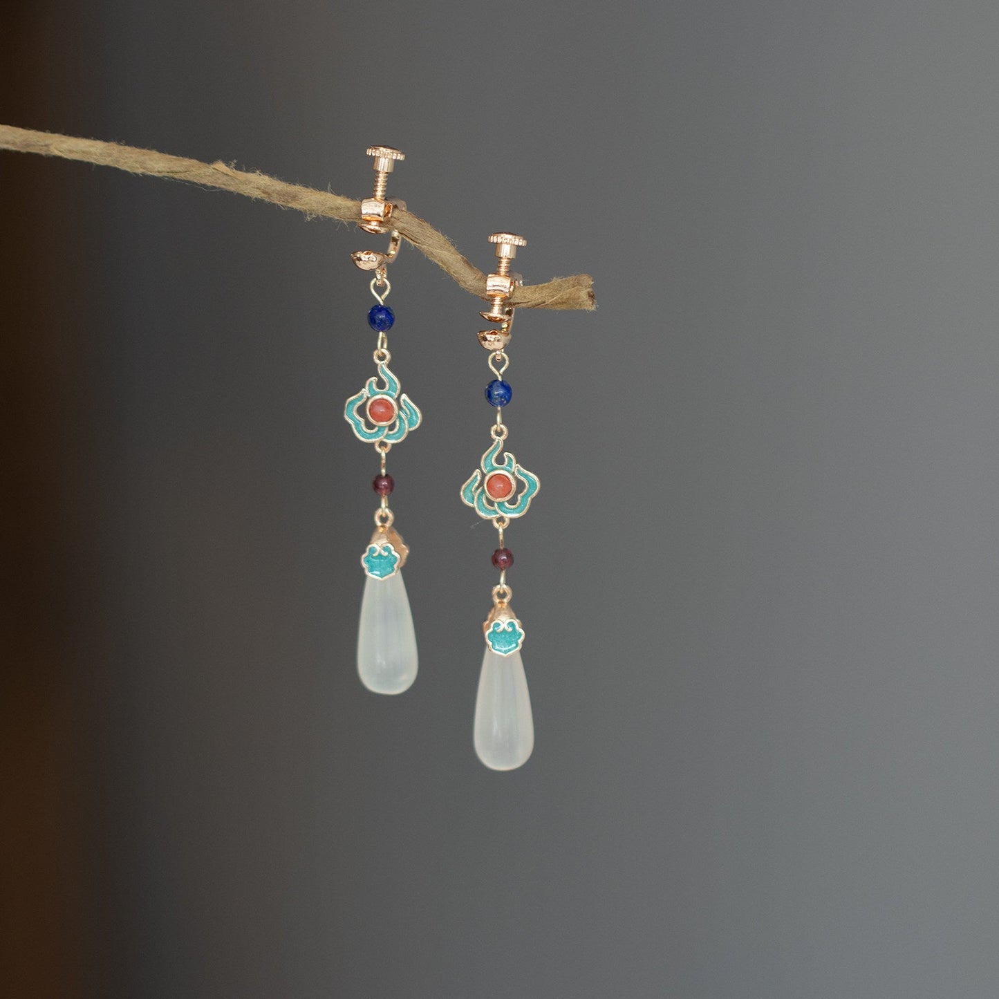 Water Droplets Antique Earrings | Hanfu Jewelry