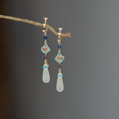 Water Droplets Antique Earrings | Hanfu Jewelry