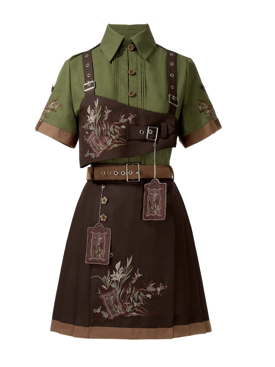 Cookie Forest | Modern Chinese Hanfu Set with Shirt and Mamianqun
