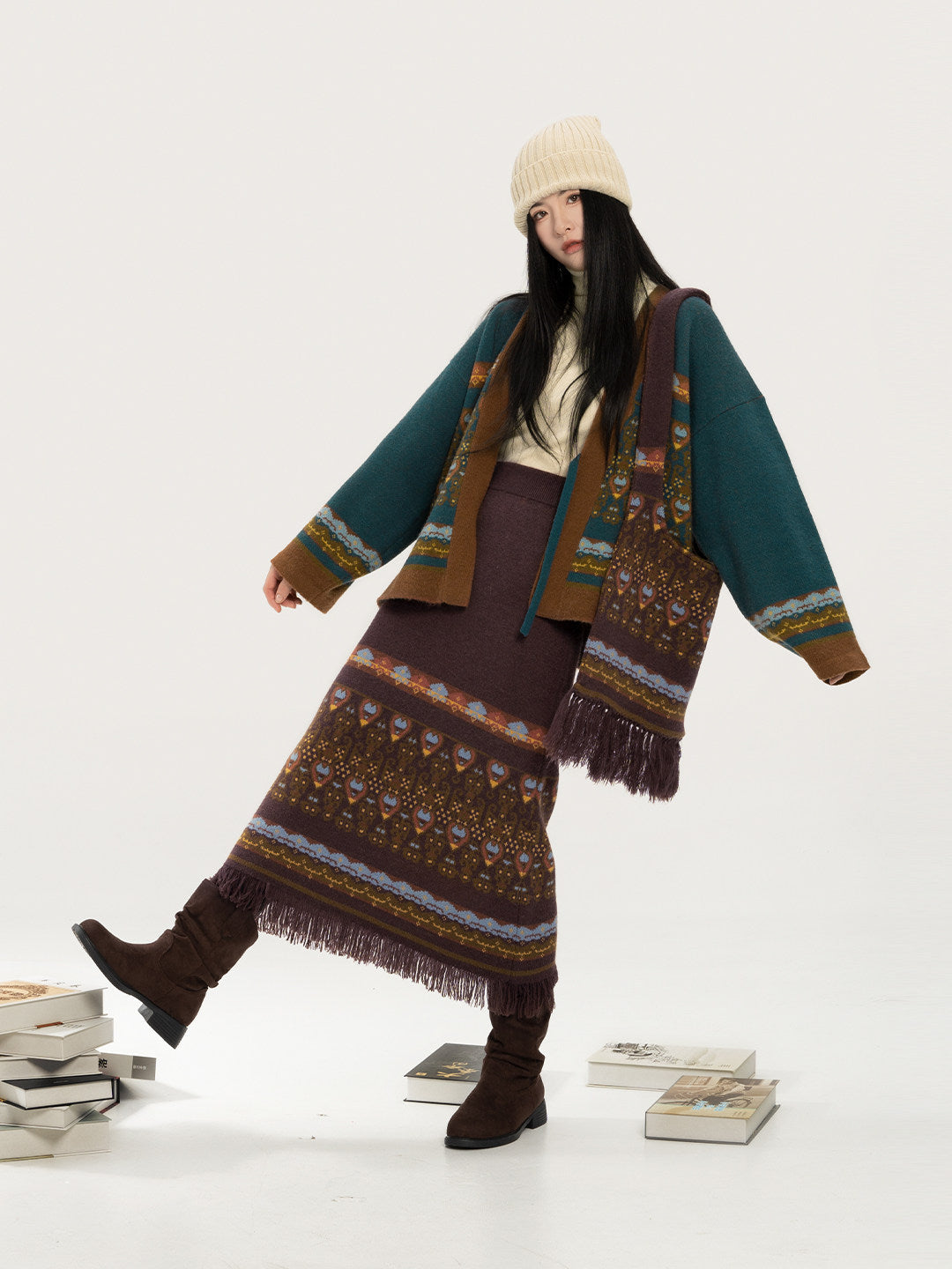 New Chinese Style Knitted Sweater Cardigan - Mushi 牧诗