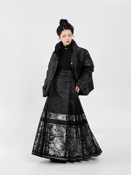 New Chinese Style Women Down Jacket Puffer Coat - Clear Mirror 镜花明 (Preorder)