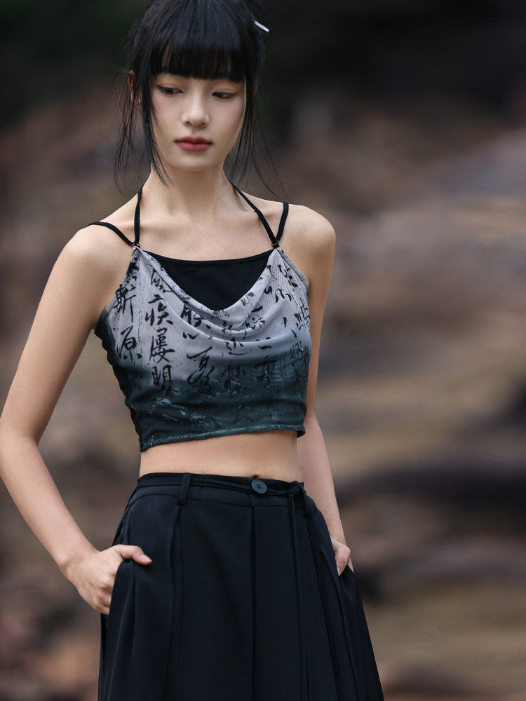 New Chinese Style Chinese Character Print Camisole