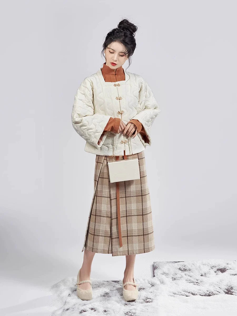Song Ming Dynasty Modern Hanfu Mamianqun Outfit - Peanut Glutinous Rice Balls 花生汤圆