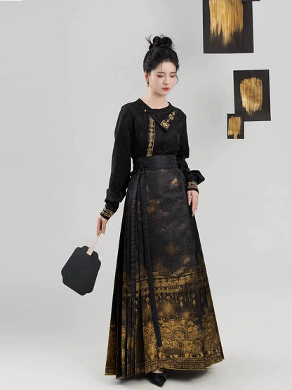 Ming Dynasty Modern Hanfu Mamianqun Outfit - Xixiang 喜象