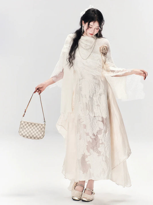White Moonlight 白月光 - New Chinese Style Light Gold Dress
