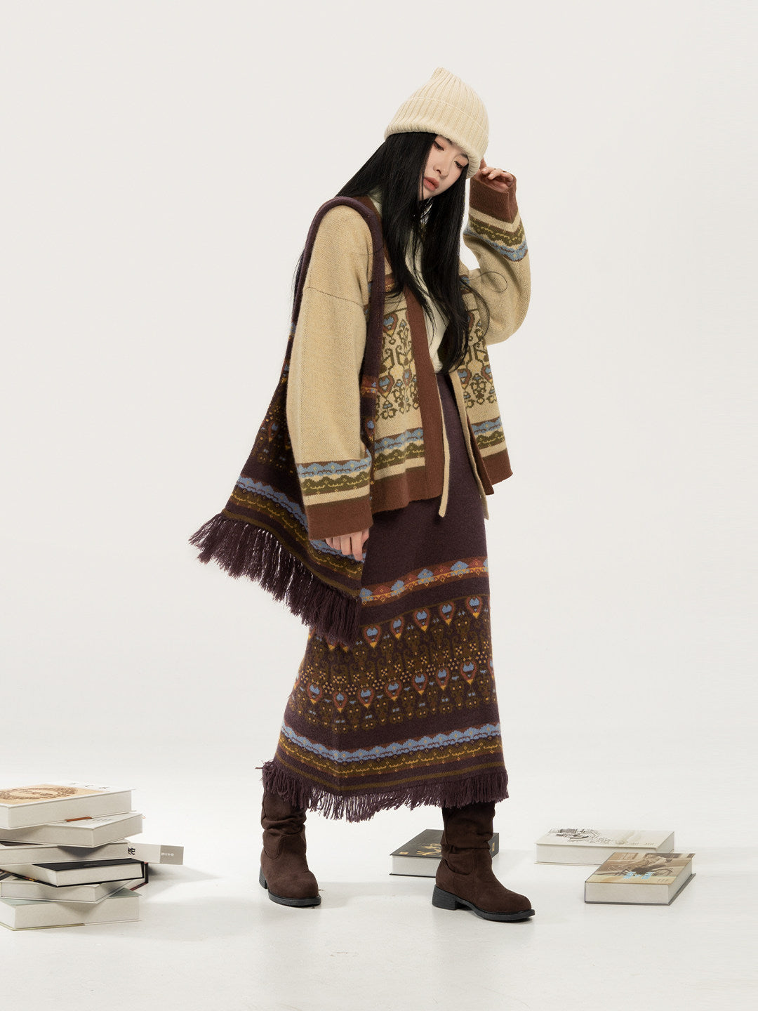 New Chinese Style Knitted Sweater Cardigan - Mushi 牧诗