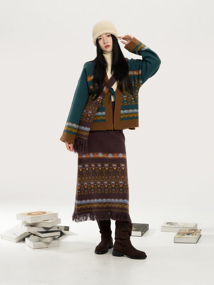 New Chinese Style Knitted Sweater Cardigan - Mushi 牧诗