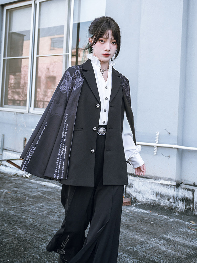 New Chinese Style Printed Suit Patchwork Cloak - Legend of the Immortals 神仙传