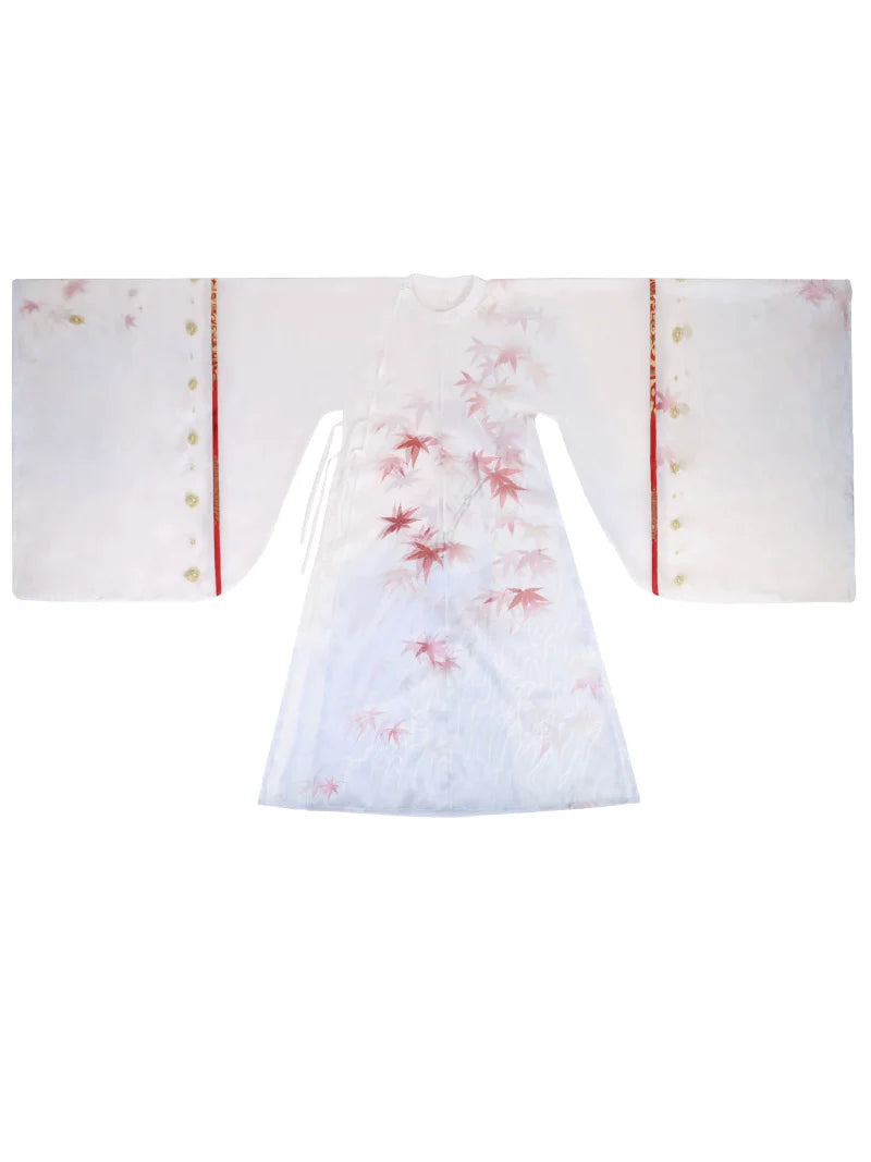 Song Dynasty Round Collar Robe - Maple Snow 枫雪 (Preorder)