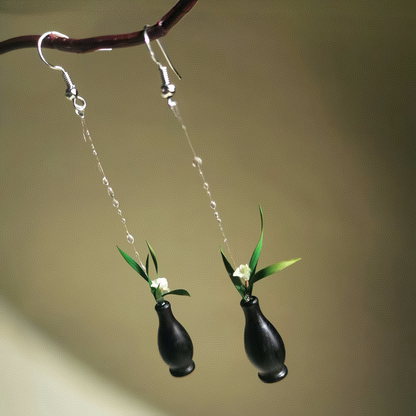 Orchid In A Vase Earrings | Hanfu Jewelry