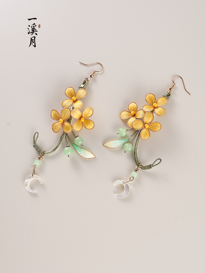 Moon Laurel Earrings | Hanfu Jewelry