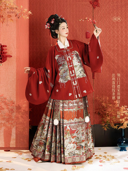 Ming Dynasty Chinese New Year Festival Hanfu | Charming Horse 骏燕迎新