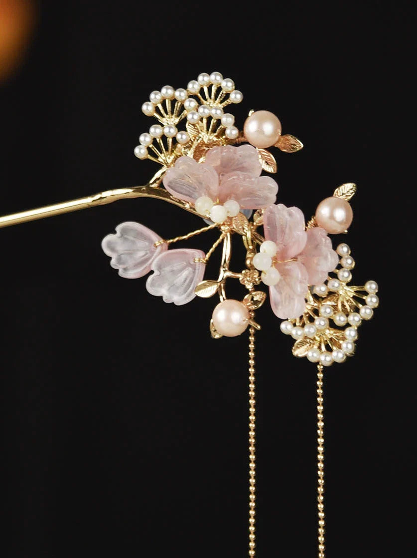 Oriental Flowers Hair Stick | Ancient Chinese Hair Accessory