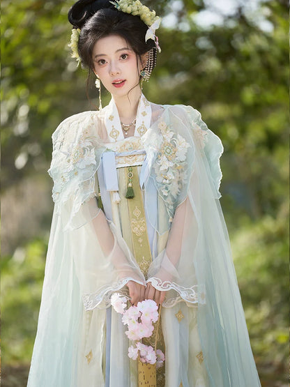 Youlan 幽兰 - Tang Dynasty Style Qixiong Ruqun with Cloak